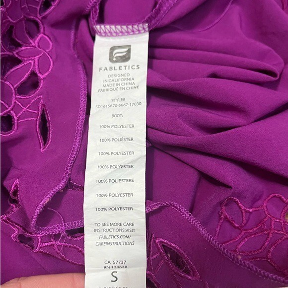 Fabletics Pur Purple Romper Adjustable Strap Off … - image 5