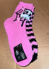 Disney NIGHTMARE BEFORE CHRISTMAS VALENTINES 2 PACK CREW Fuzzy SOCKS NEW