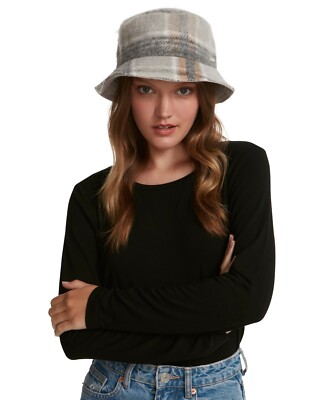MSRP $38 Steve Madden Logo Plate Brushed Bucket Hat Silver Size OSFA