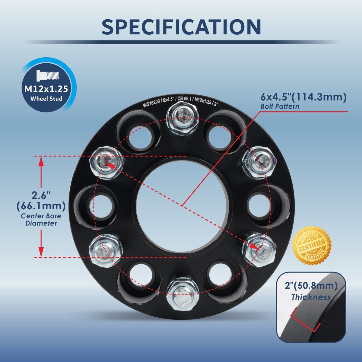 4x 6X4.5 Wheel Spacers 2 for Nissan Pathfinder Frontier Xterra 66.1 M12x1. 25