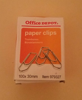 100 Büroklammern, verzinkt, 30 mm, Kleinpackung Office Depot paperclips