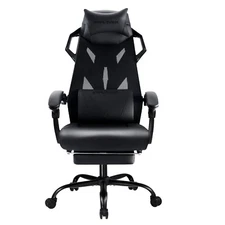 Gaming Computer Chair with Mesh Back and Footrest-Support Adjustable Headrest