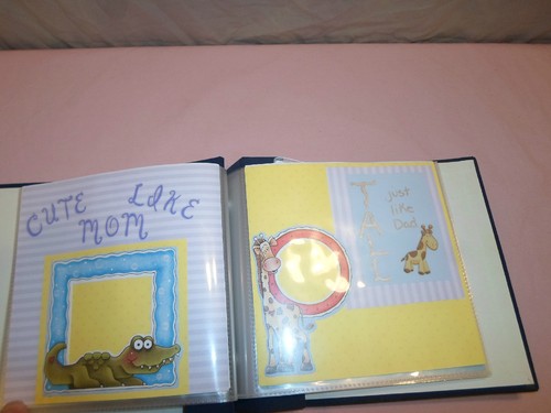 Handmade Baby Boy 1st Year Photo Album Book Life 22 p Blue Shower Memory Picture - Picture 6 of 10