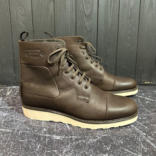 G-STAR RAW Men's Leather Brown Boots Size 44 EU 11 US 10 UK - Picture 2 of 14
