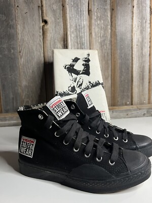 Vintage RARE Black Vision Street Wear Skate HiTop Shoes Size