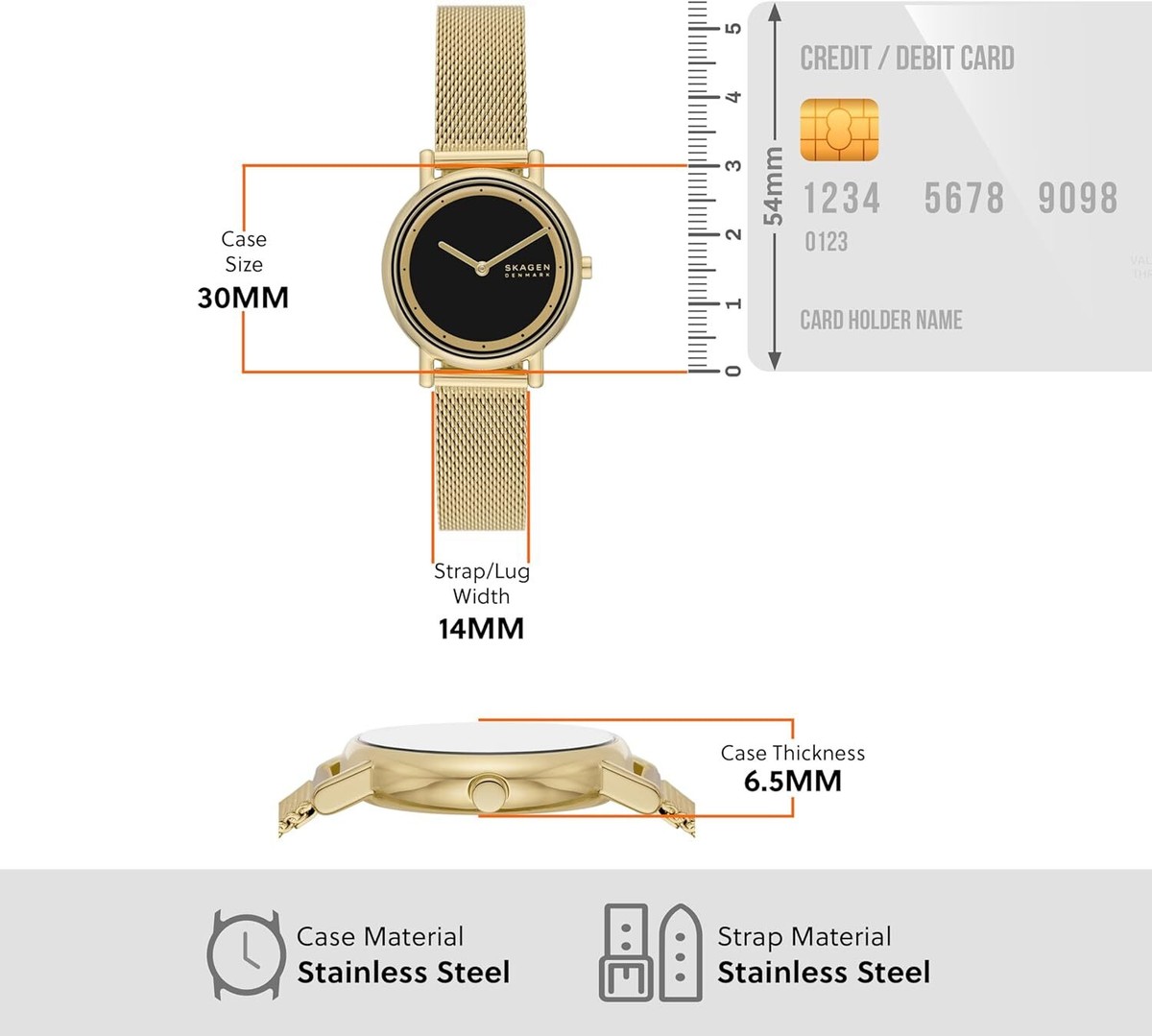 Skagen Watch SIGNATUR LILLE SKW3111 Ladies Gold | eBay