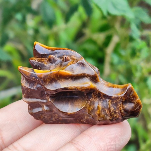 1PC 2" Natural Hand Carved Dragon Skull Quartz Crystal Skull Gem Reiki Healing - 第 19/28 張圖片