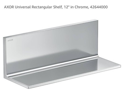 AXOR UNIVERSAL RECTANGULAR Shelf, 12'' In CHROME 42644000 NEW Open Box