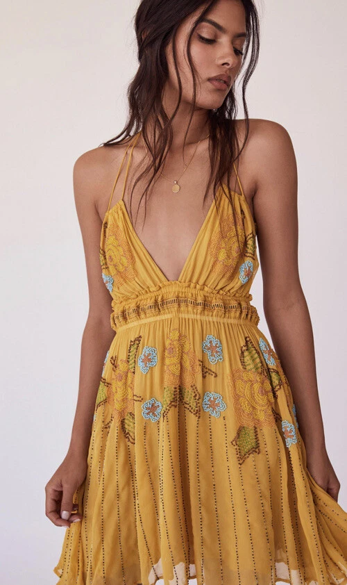 Free people embellished mini clearance dress