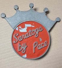 1941 Pace Saratoga Console Slot Machine Parts Front Emblem Aluminum Casting