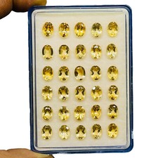 VVS 30 Pcs Natural Brazilian Citrine 8x6mm Oval Cut Loose Untreated Gemstones