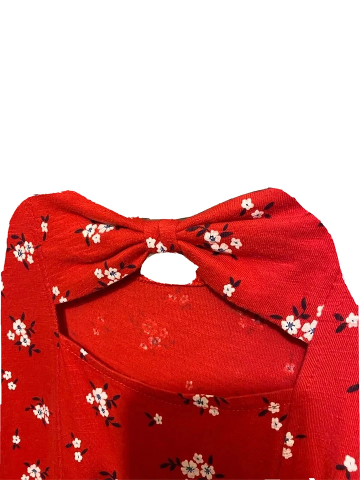 Cherokee size 10/12 girls red print sleeveless dress - Image 4 of 4