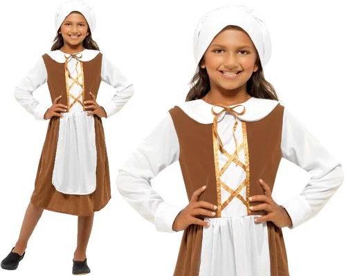Childrens Girls Fancy Dress Tudor Girl Costume Book Day Childs Outfit by Smiffys