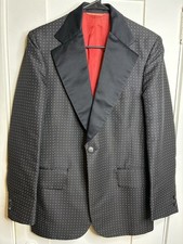 Vintage 1970  s Lord West Smoking/Tuxedo Brocade Jacket Union Made USA Men  s 38 R