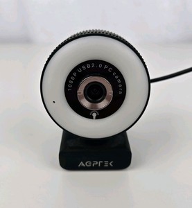 AGPTEK 1080p Webcam mit Ringlicht USB Kamera für PC Laptop Desktop Computer Cam