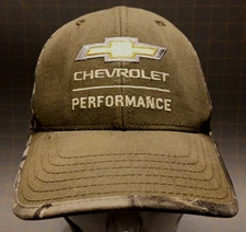 Vtg Adj Strapback CFS Camo Chevrolet Performance Auto Collector Hat Cap