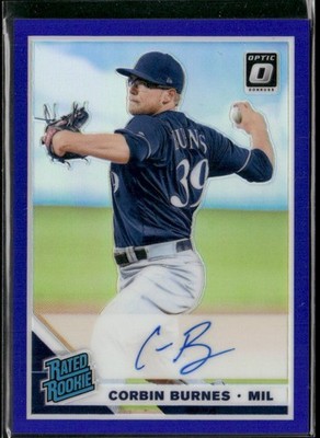 2019 Panini Donruss Optic Rated Rookie Auto Purple /125 Corbin Burnes #RRS-CB