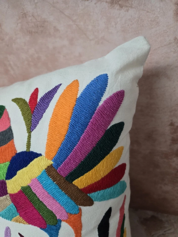 Guatemala Cojín Bordado Animales Funda Almohada Hecho a Mano Bordado Floral  Foto 2 de 4