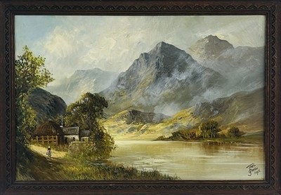 F E JAMIESON (1895-1950) GROSS SIGNIERT BRITISCH ÖL AUF LEINWAND - HOCHLAND LANDSCHAFT