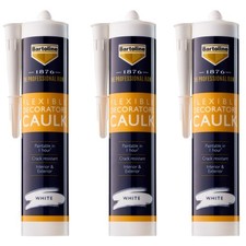 3x Bartoline 1876 Caulk Elastyczny wypełniacz Dekoratory Akrylowe szczeliny 310mL