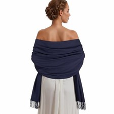 Pashmina Shawl Wraps for Women Large Winter Scarf Soft Shawls and Wraps Navy
