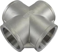 Stainless Steel 316 Pipe Fitting 2.5" Inch Inner 4Way Cross Female NPT Class 150
