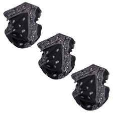 Set of 3 Paisley Bandana Neck Gaiter Tube Headwear Motorcycle Face Scarf Mask