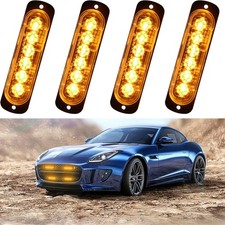 6LED Car Truck Emergency Beacon Warning Hazard Flash Strobe Light Amber/Amber 4-