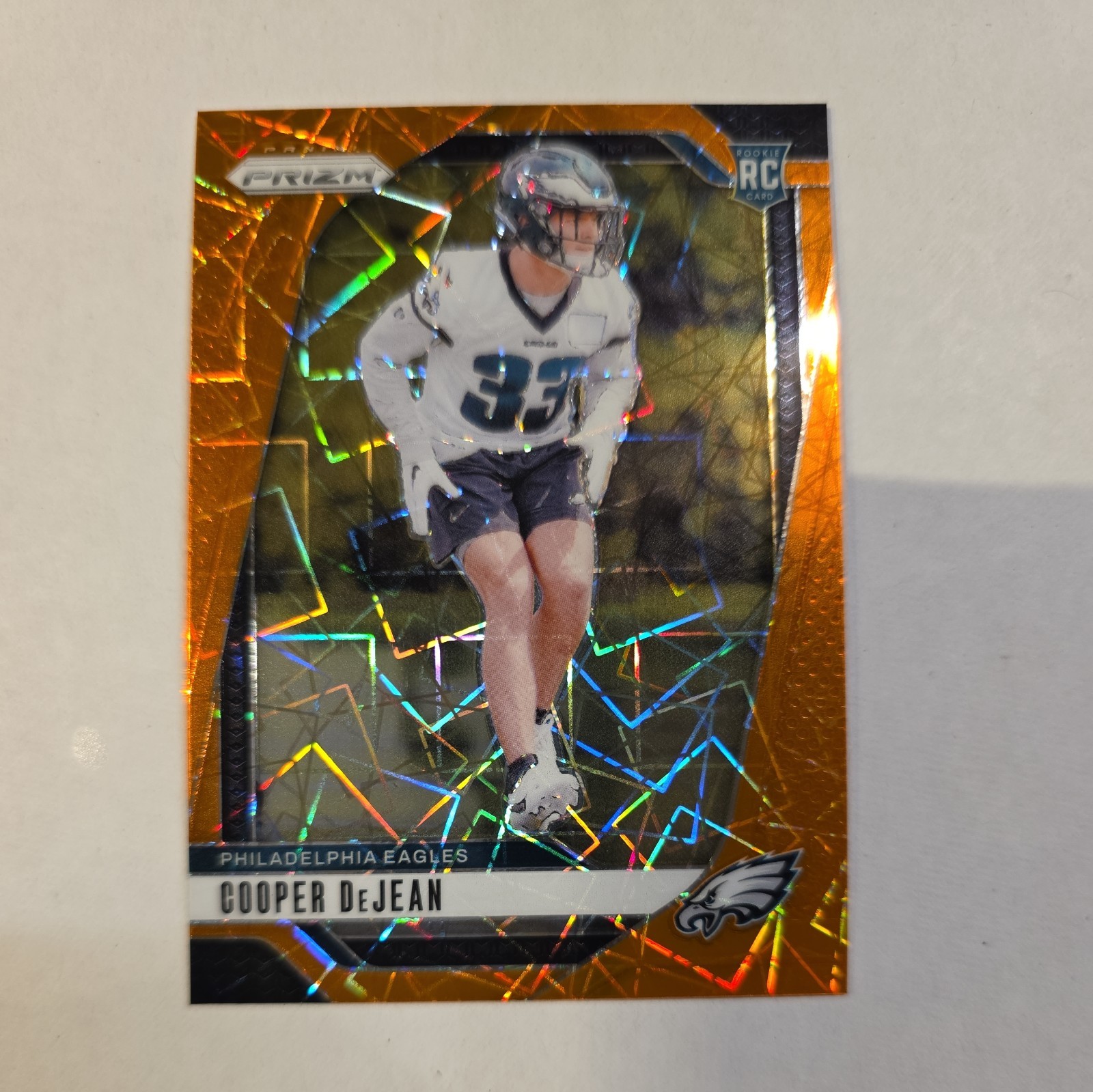 2024 Panini Prizm Rookies Cooper DeJean #321 Orange Lazer Prizm (RC) Eagles