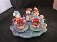 1997 Popular Imports 10 Piece Miniature Snowmen Tea Set