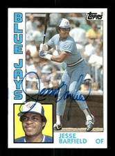 1984 Topps 488 Jesse Barfield  signed auto autograph  vintage blue sharpie ASC B