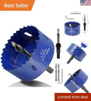 Precision 80mm High-Speed Steel Hole Saw - Ideal for Wood and Metal Cutting
