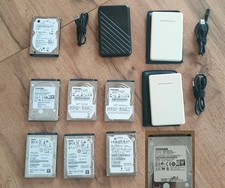 Lotto 8 HDD 2.5” SATA Notebook + USB Enclosures | Wiped & Tested