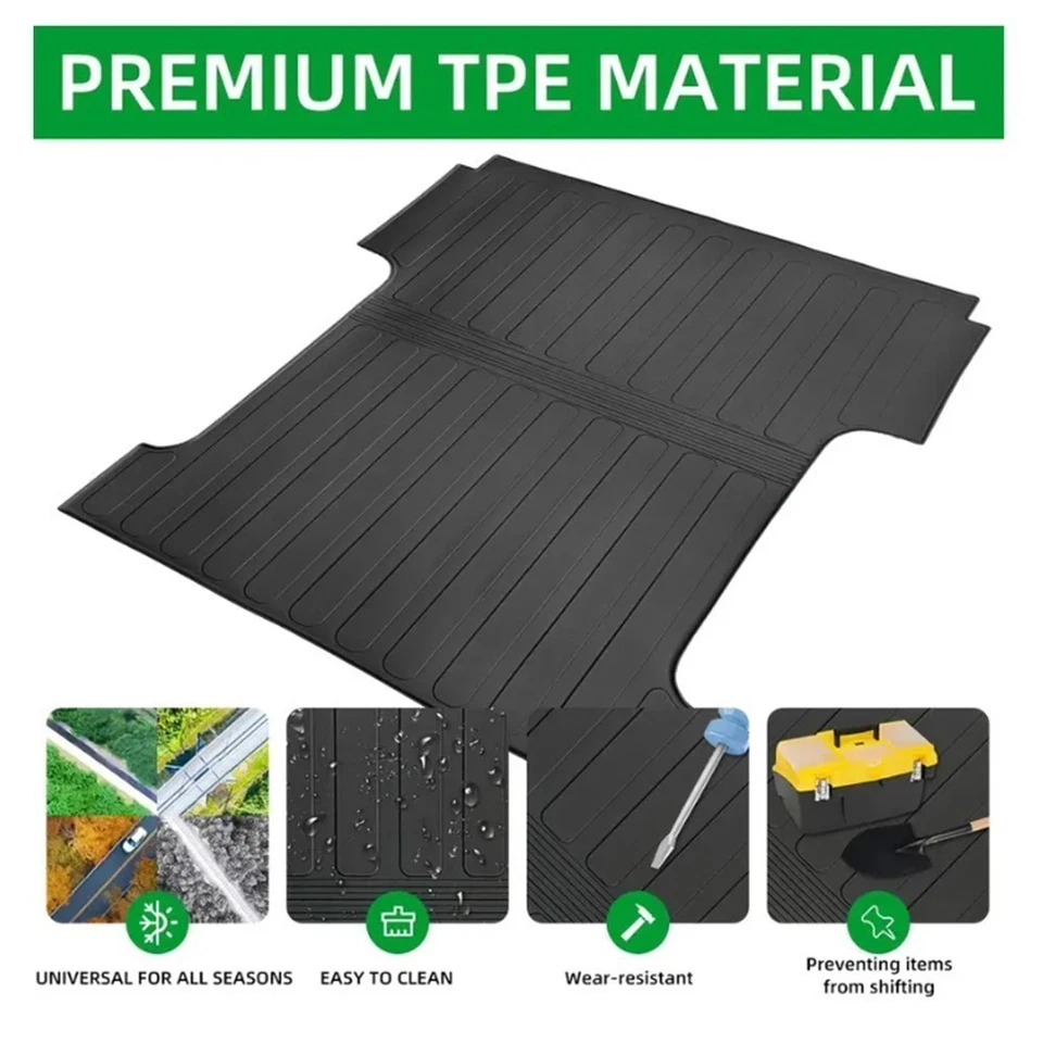 Truck Bed Mat Heavy Duty for 2019-2025 Chevy Silverado / GMC Sierra 1500 Foto 3 de 4