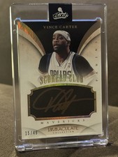 Panini Immaculate 13-14 Vince Carter Mavs Scorers Club Auto Career #15/49 #1