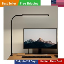 LED Desk Lamp for Home Office - 24W Bright Double Head Desk Light with Clamp Eye