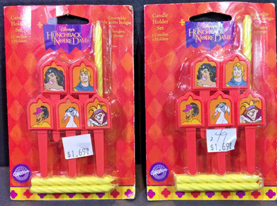Disney Hunchback of Notre Dame Cake Candles & Topper 5 Candles/Holders 90s