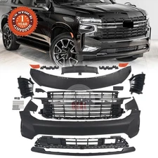 17PCS Front Bumper Cover Grille Assembly Kit Fit For 2021-2024 Chevy Tahoe RST 