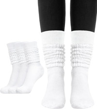 3 Pairs Women's Slouch Socks Knit Knee High Tube Scrunch Sock Size 6-11