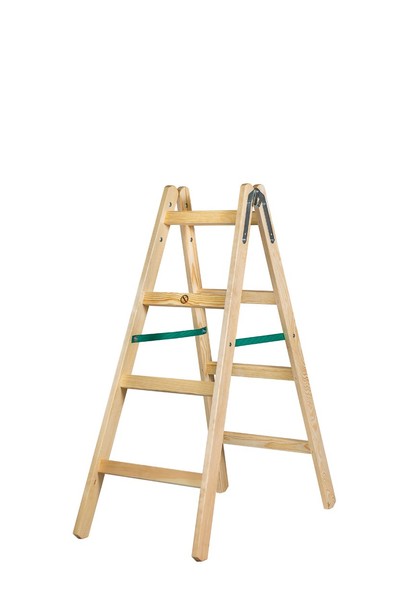 Elektrikerleiter Klappleiter Leiter Stehleiter Holzleiter 2X 4 Stufen HöHe 1,25M-image