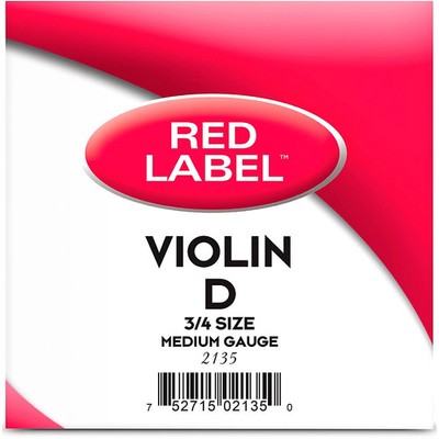 Super Sensitive Red Label Series Violin D String 34 Size, Medium