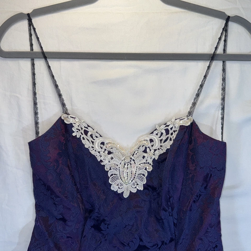 Antigo Vestido Roberta Feminino Anos 80 5/6 Whimsigoth Renda Prom Glam Vamp HOCO Tule Curto - Imagem 3 de 4