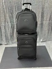 Delsey Storm Plus 2-piece Under Seater Carry On Soft Sided Set Black