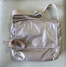 Kipling Metallic Rose Gold Nylon Flap Crossbo...