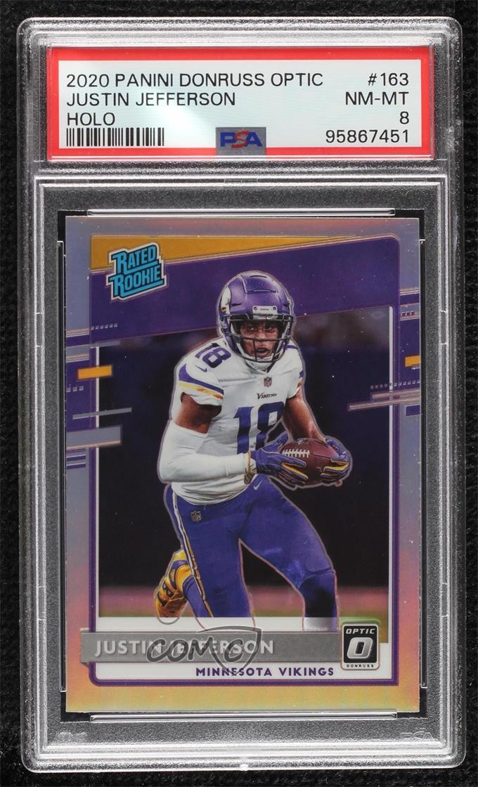 2020 Donruss Optic Rated Rookies Holo Prizm Justin Jefferson #163 Rookie RC 5f2
