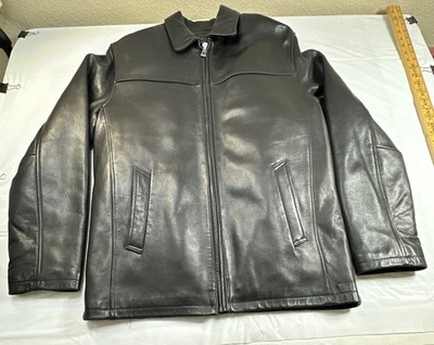 Wilsons Leather Thinsulate Insulated Mens Jacket Fullzip Removable Lined Black L
