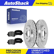 Front Drilled Slotted Brake Rotors Premium Ceramic Pads for Chevy Malibu