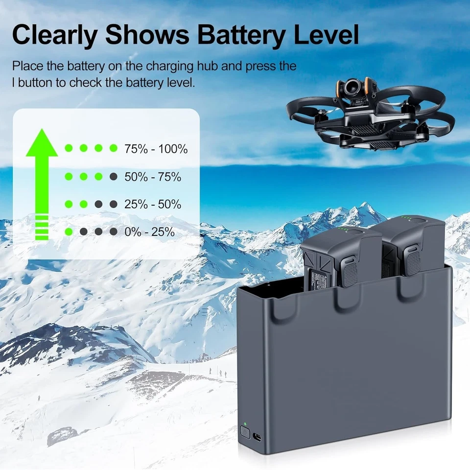Fantasyo Avata 2 Series Battery 2 Packs 2150mAh and Triple Avata 2 Series Charge - Image 3 of 4