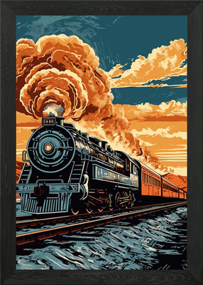 Alter Zug gerahmtes Wandbild Poster Leinwanddruck Bild