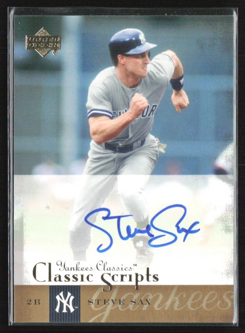 Steve Sax 2004 Upper Deck Yankees Classics Scripts Auto #AU-62 New York Yankees